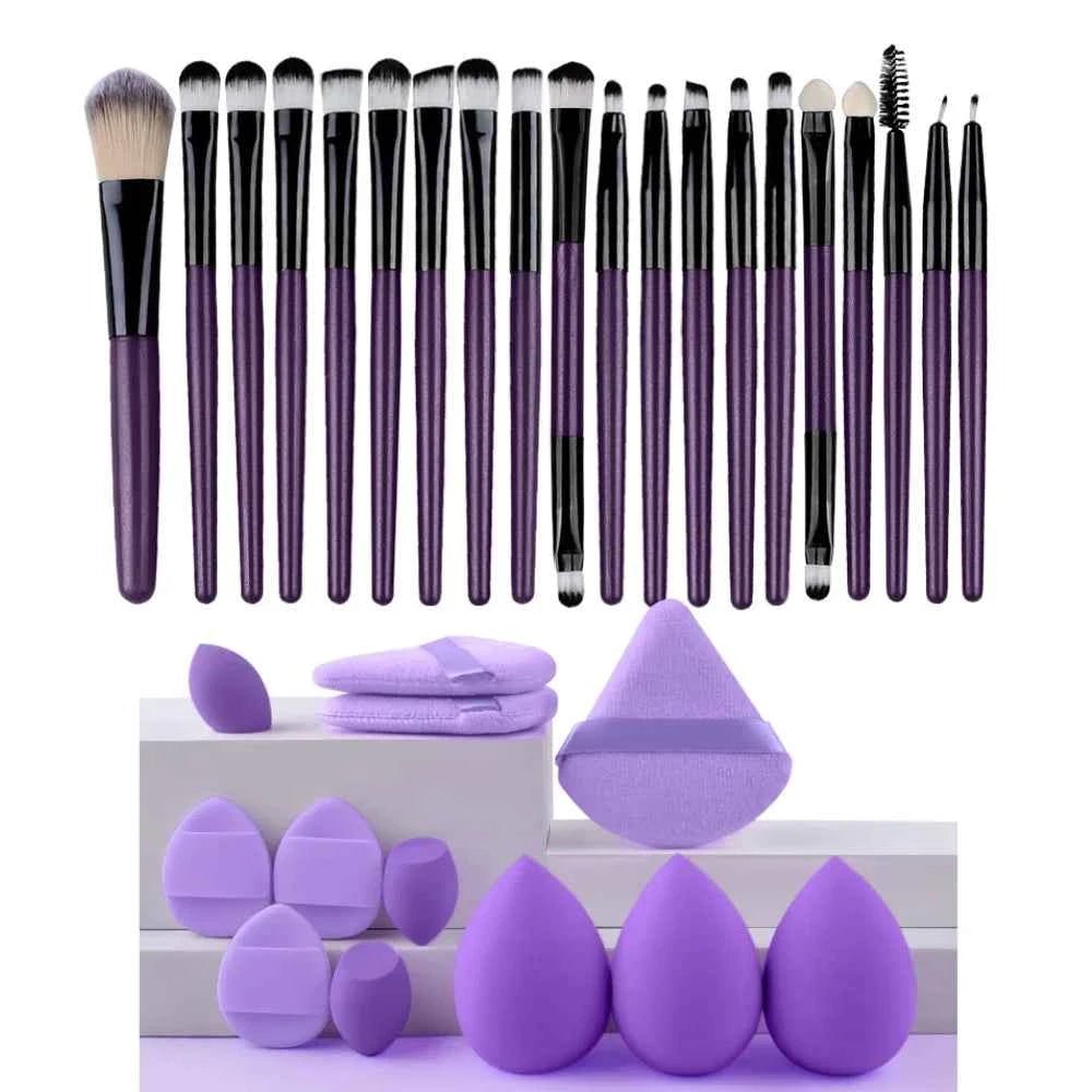 Ensemble de 20 Pinceaux de Maquillage Professionnels pour un Fini Parfait - SKINOVA