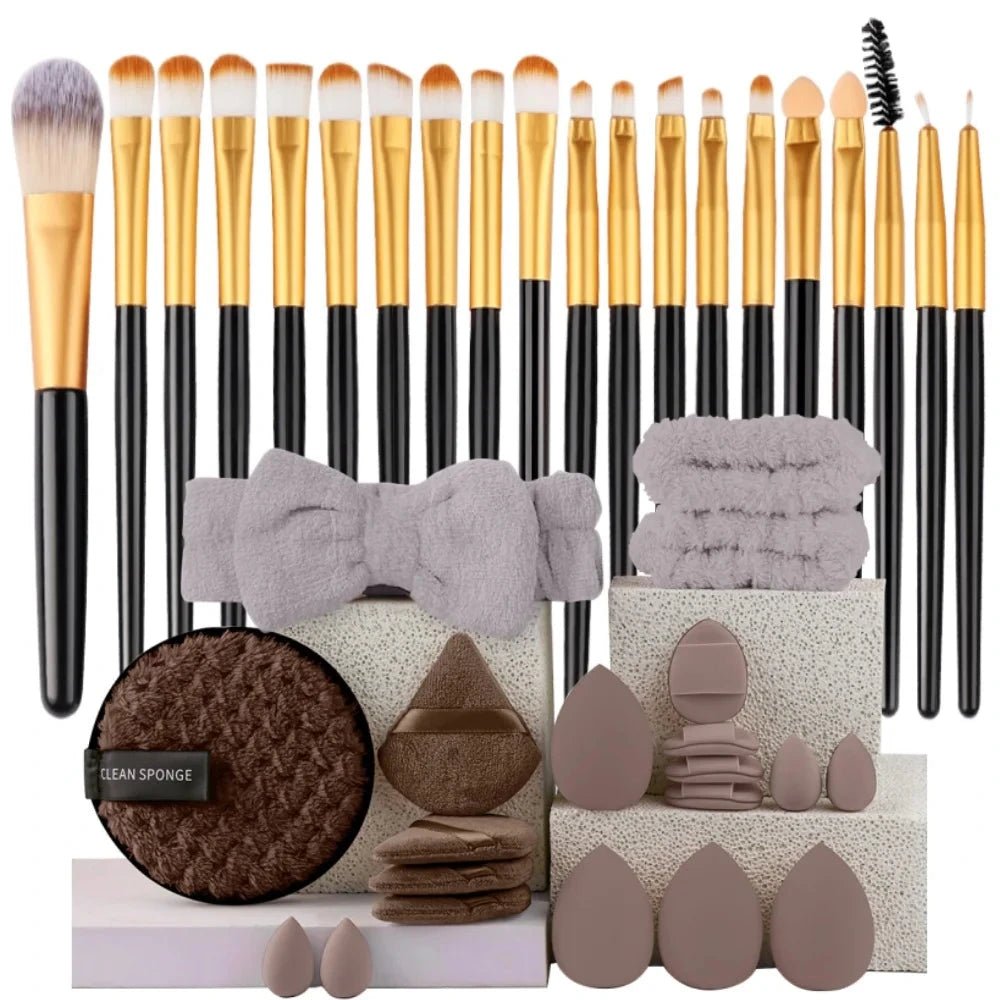 Ensemble de 20 Pinceaux de Maquillage Professionnels pour un Fini Parfait - SKINOVA