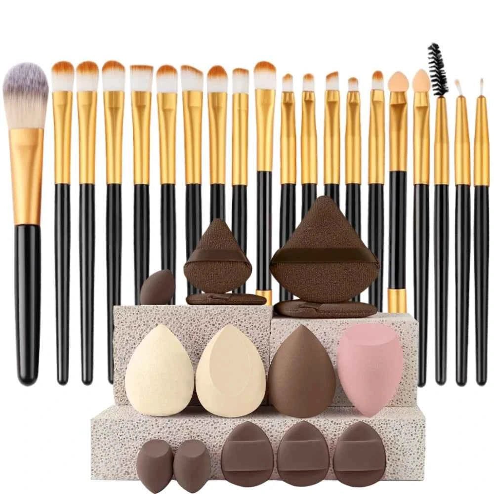 Ensemble de 20 Pinceaux de Maquillage Professionnels pour un Fini Parfait - SKINOVA